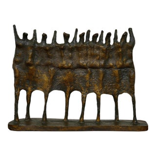 1960s "The Vision" or "Demonstrators" Cast Sculpture by Krishna Reddy For Sale