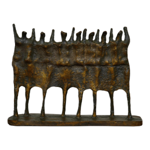 1960s "The Vision" or "Demonstrators" Cast Sculpture by Krishna Reddy
