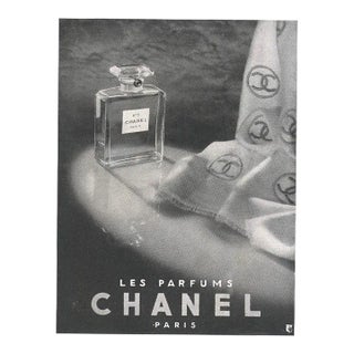 1946 French Chanel Advertisement Print, Matted For Sale