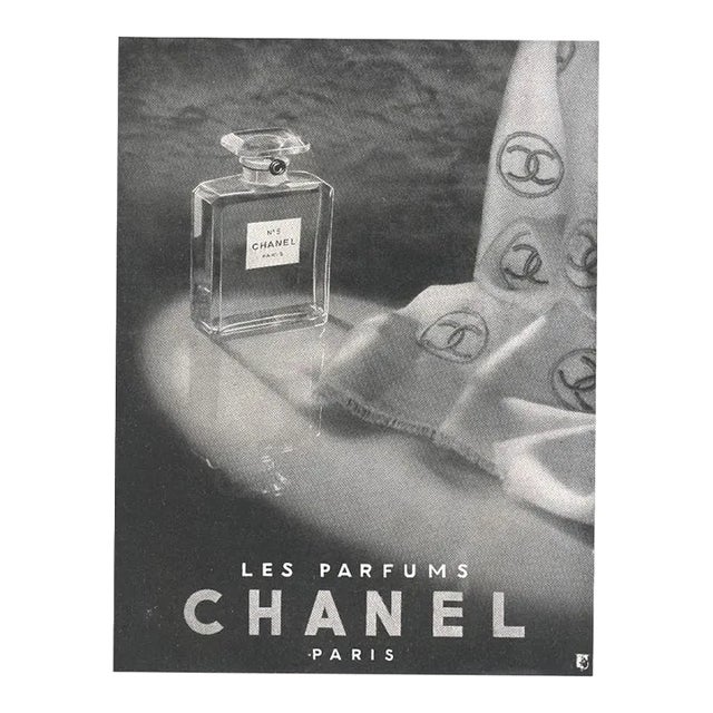1946 French Chanel Advertisement Print, Matted For Sale