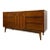 Vintage Mid Century Modern Walnut Toned Credenza With Cane Door Front and Dovetailed Drawers For Sale
