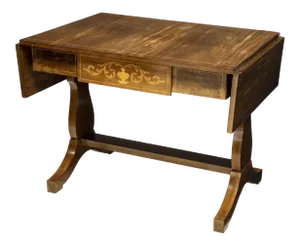 19th Century Neoclassical Continental Marquetry Drop-Leaf Table