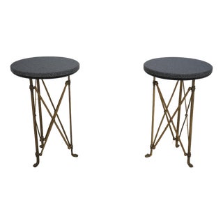 Pair Theodore Alexander Regency Round Lamp Tables For Sale