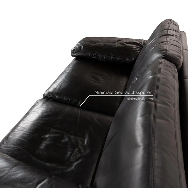 Black Leather Conseta 2-Seater Sofa from COR For Sale - Image 4 of 13