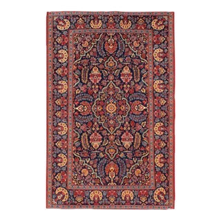 1900 - 1909 Fine Hand Knotted Persian Antique Kashan For Sale