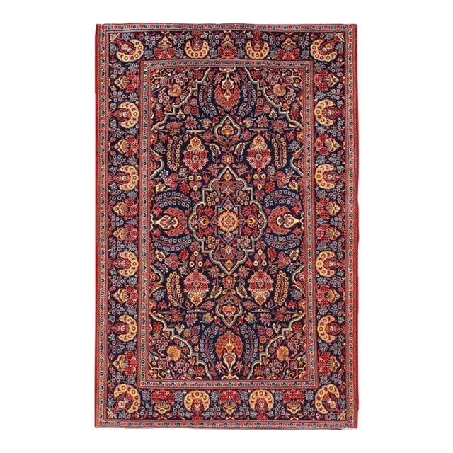 1900 - 1909 Fine Hand Knotted Persian Antique Kashan For Sale