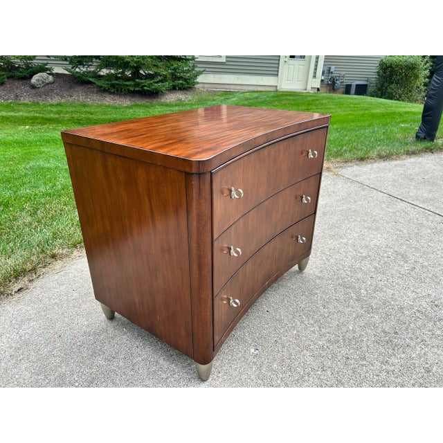 Wood Vintage Drexel Heritage Walt Disney Signature Collection Bow-Front Mahogany Credenza | Hollywood Regency Art Moderne Chest of Drawers For Sale - Image 7 of 10