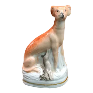 19th Century Staffordshire Sitting Whippet