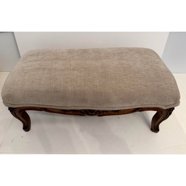Antique Carved Louis XV Walnut Footstool For Sale In New York - Image 6 of 12
