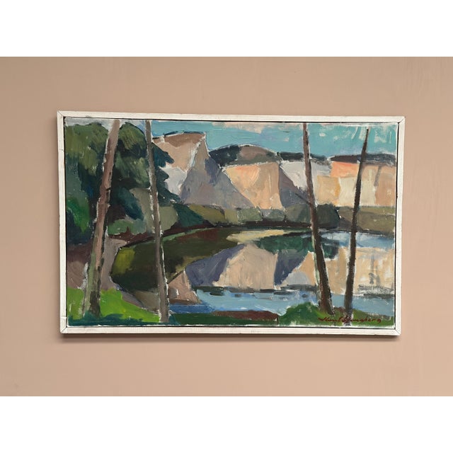 Knut Ljungberg, Abstract Landscape, 1960s, Oil on Canvas, Framed For Sale - Image 11 of 18