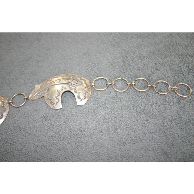 Metal 1990s Navajo Concha or Concho Belt - Bears - Herman Smith For Sale - Image 7 of 9