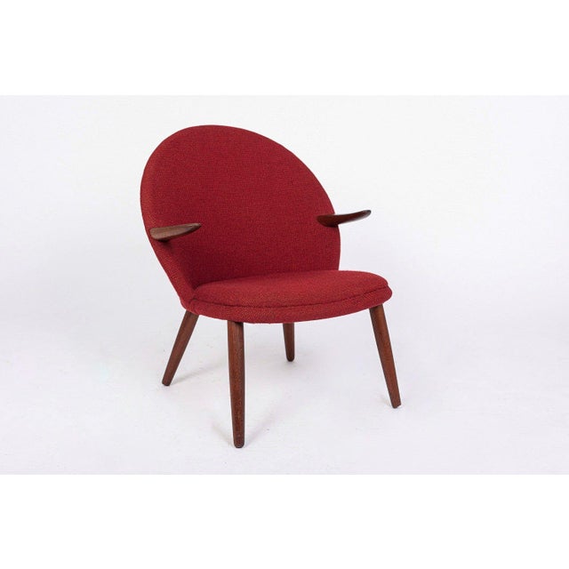 Mid-Century Modern Danish Mid Century Modern Red Upholstery Lounge Chairs by Kurt Olsen, 1960s For Sale - Image 3 of 9
