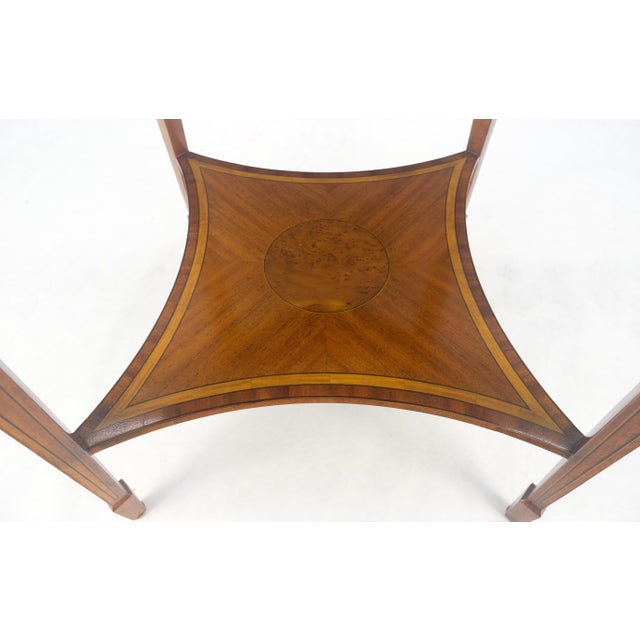 Brown Very Fine Round Glass Top Showcase Inlaid Burl Lamp Table Stand Maitland-Smith For Sale - Image 8 of 12