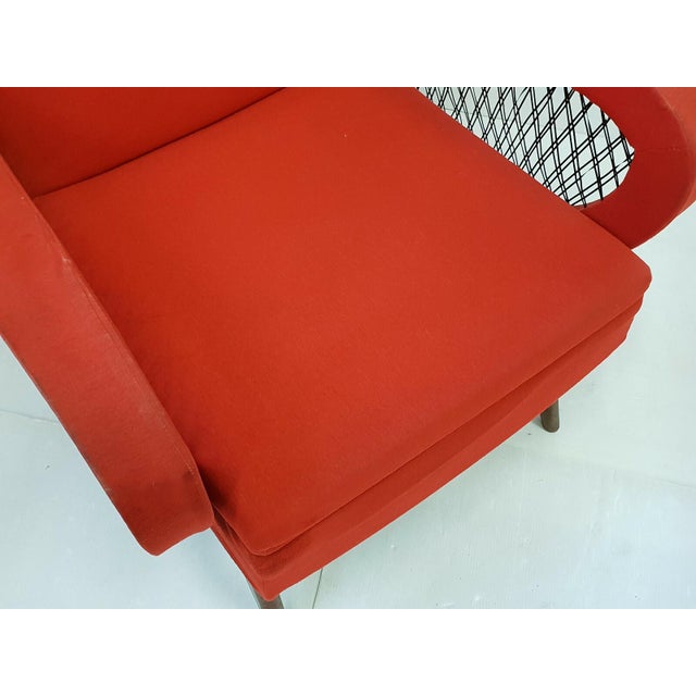 Vintage Rockabilly Chair in Beech and Red Jersey Wool by Marco Zanuso, 1950s For Sale - Image 6 of 13