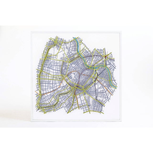 Artwork depicting city map of greater Vienna. Picton considers his work sculptural, "separating out the layers of...