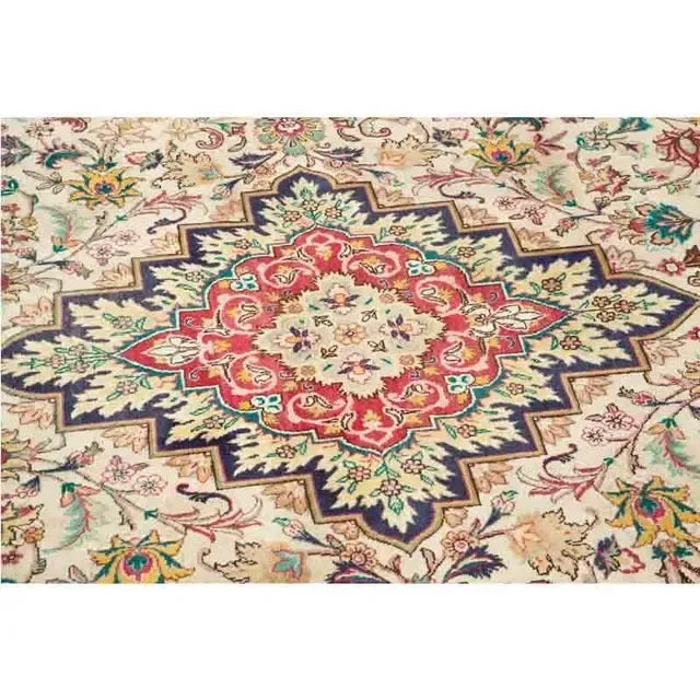 1950s Old Persian Tabriz Area Rug 8’0″ X 11’4″ For Sale - Image 9 of 11