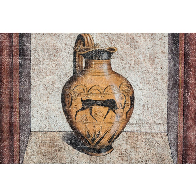 Vintage Chinese Three-Panel Screen with Painted Classical Vessel Motifs For Sale - Image 4 of 12