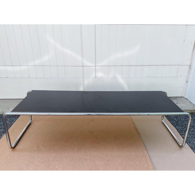 Modern Chromed Steel Frame Coffee Table in the Style of Marcel Breuer For Sale - Image 3 of 12