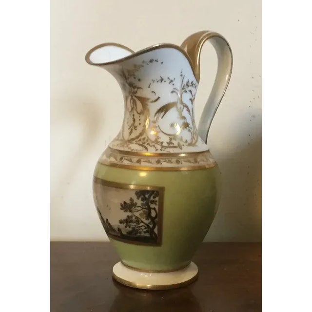 Antique 19th Century Old Porcelain Cream Hand Painted Pitcher For Sale In New York - Image 6 of 13