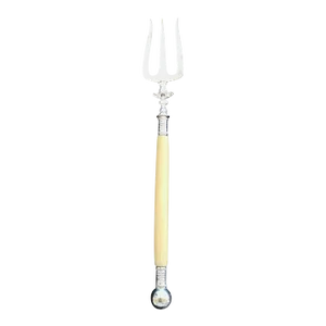 1920s English Silver Bread Fork With Ball Base
