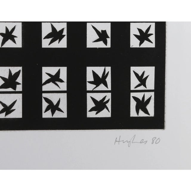 Artist: Patrick Hughes, British (1939 - ) Title: Black Stars Year: 1980 Medium: Aquatint, signed and numbered in pencil...