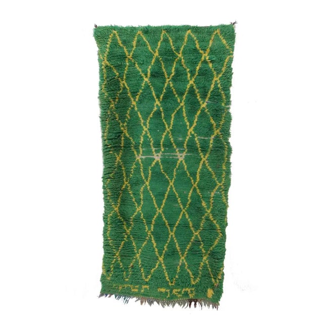 Emerald Green Moroccan Rug - 3'0" X 6'1" Ft For Sale In Cleveland - Image 6 of 6