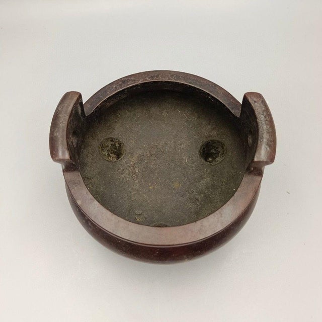 Vintage Heavy Bronze Incense Burner - Three-Legged Censer For Sale In Los Angeles - Image 6 of 9