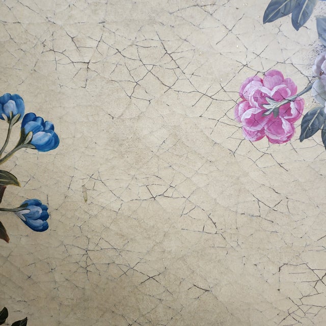 Vintage Hand-Painted Italianate Floral 3-Panel Dressing Screen Room Divider For Sale - Image 10 of 18