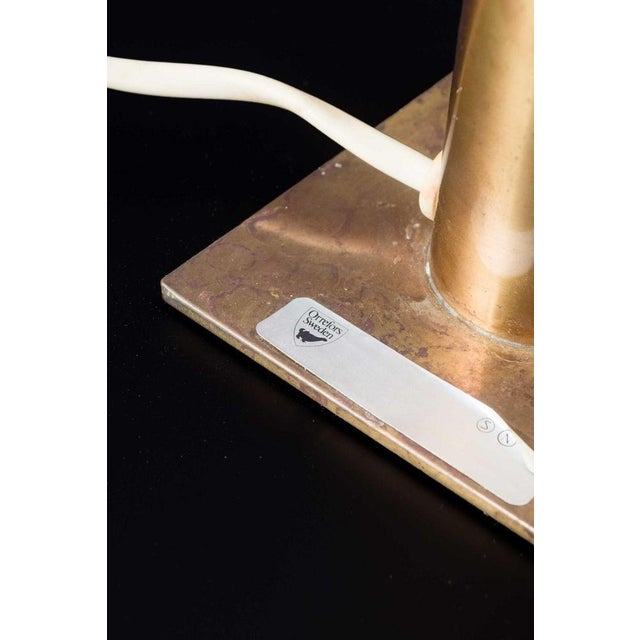 Carl Fagerlund Vintage Brass Table Lamp with Crystal Glass Shade by Carl Fagerlund for Orrefors, 1960s For Sale - Image 4 of 5