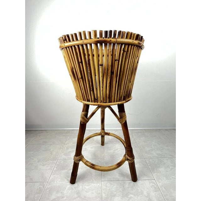 Beige Vintage Italian Bamboo Carrier, 1970s For Sale - Image 8 of 8