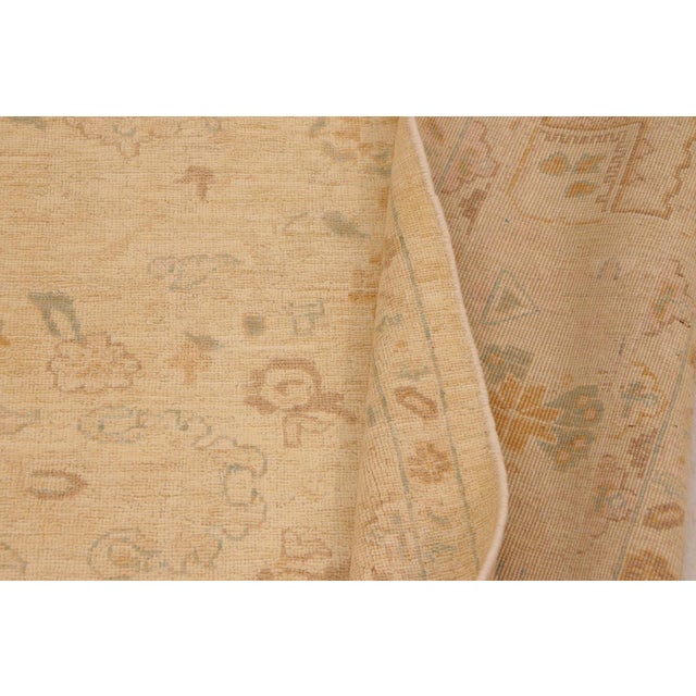 Beige Shabby Chic Ziegler Beige Brown Hand-Knotted Wool Rug - 9'2'' X 12'3'' For Sale - Image 8 of 8