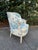 Wood 19th Century French Bergere Chair in Blue and White English Toile For Sale - Image 7 of 10
