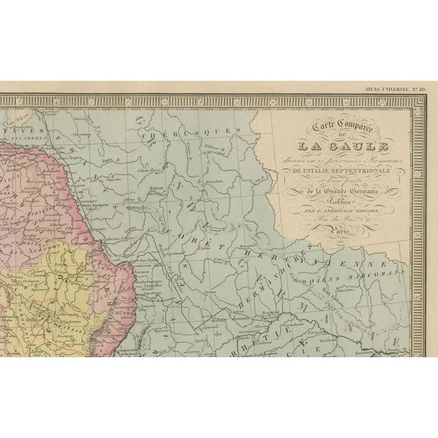Antique Map of La Gaule by Andriveau-Goujon, 1861 For Sale - Image 6 of 10