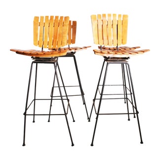 Mid Century Modern Arthur Umanoff Swivel Bar Stools - Set of 4 For Sale