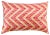 Contemporary Red Gold Chevron Pattern Velvet Throw Pillow & Down Insert For Sale - Image 9 of 9