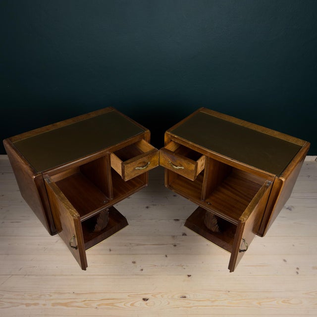 Vintage Wood Nightstands, Italy, 1950s, Set of 2 For Sale - Image 16 of 18