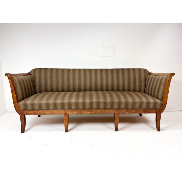 Early 20th Century Art Nouveau sofa. Birch wood frame. Denmark.