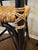 Pair of Hollywood Regency Chinoiserie Black Bamboo Arm Barstools For Sale - Image 10 of 12