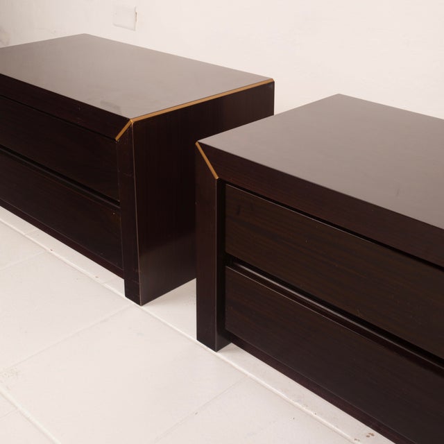 African Rosewood and Brass Bedside Tables from Fratelli Turri, 1970s, Set of 2 For Sale - Image 16 of 18