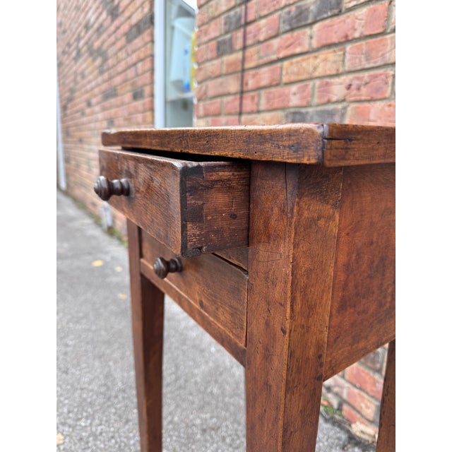 Mid 19th Century 19th Century French Country Two Drawer Side Table For Sale - Image 5 of 12