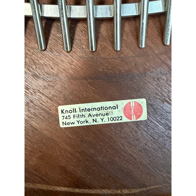 1970s Warren Platner for Knoll International Coffee Table Oak Top, Steel Base For Sale - Image 9 of 9