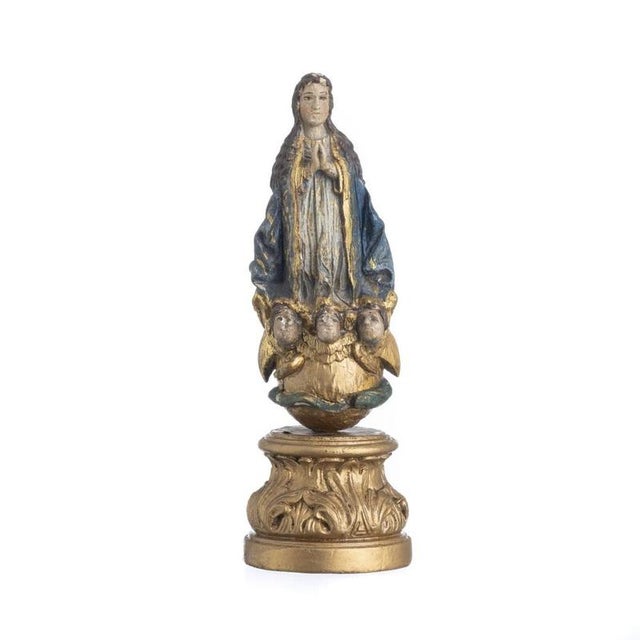 19th Century Our Lady of the Conception Sculpture For Sale - Image 6 of 6