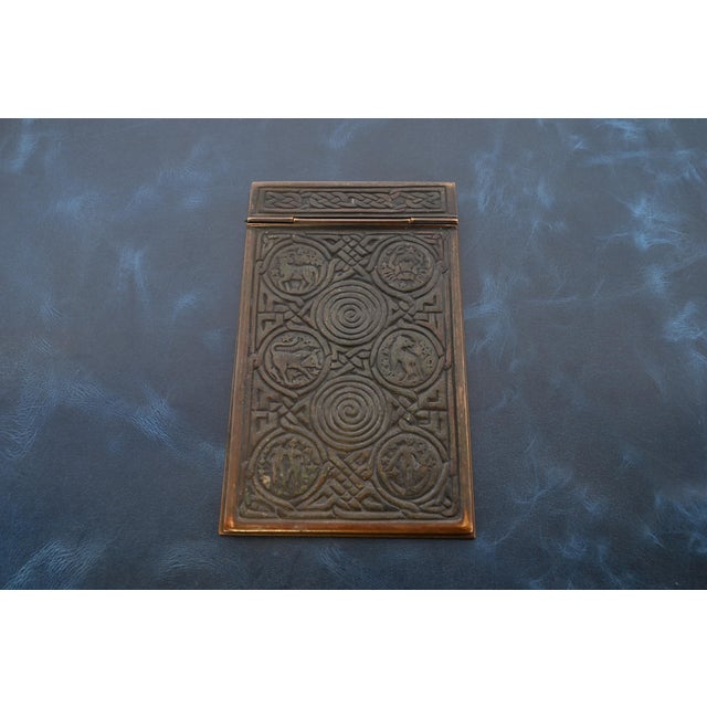 Tiffany Studios New York Zodiac Bronze Notepad Holder For Sale In South Bend - Image 6 of 12