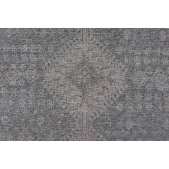 Modern Persian Shiraz Rug With Tribal Design in Light Blue Background and Taupe For Sale - Image 10 of 12