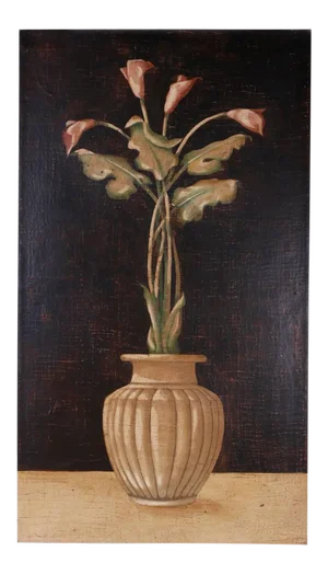 Oil Painting on Burlap of Lily Flowers