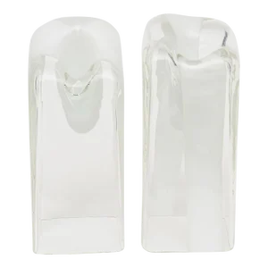 Vintage Antonio Da Ros for Cenedese Murano Hand Blown Vases With White Blob Sommerso Glass