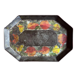Antique Early 19th Century American Federal Folk Art Paint Decorated Small Tole Tray, Circa 1820