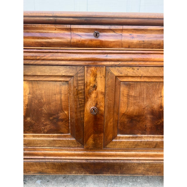 French 19th Century Louis Philippe Solid Walnut Two Door Buffet For Sale - Image 4 of 12