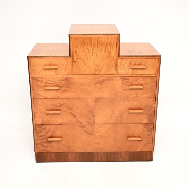 Art Deco Satin Birch and Walnut Chest of Drawers, 1930s For Sale - Image 12 of 12