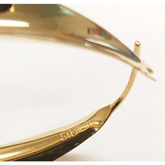 1990s Vintage Anticlastic Gold Hoops, Gerhard Herbst Studio Earrings 2-Pieces For Sale - Image 5 of 7